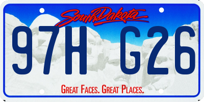 SD license plate 97HG26