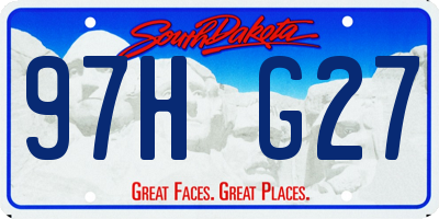 SD license plate 97HG27