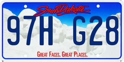 SD license plate 97HG28
