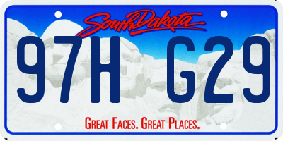 SD license plate 97HG29
