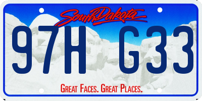 SD license plate 97HG33