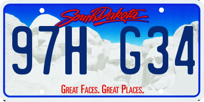 SD license plate 97HG34