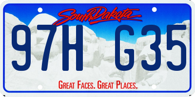 SD license plate 97HG35