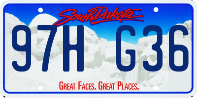 SD license plate 97HG36