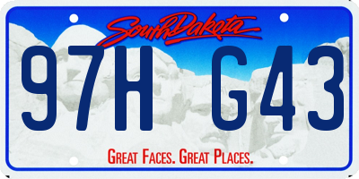 SD license plate 97HG43