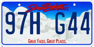 SD license plate 97HG44