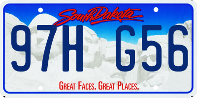 SD license plate 97HG56