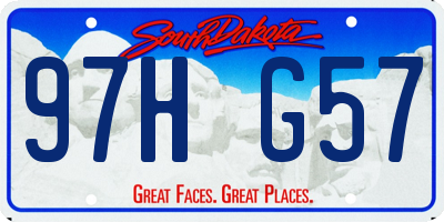 SD license plate 97HG57