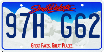 SD license plate 97HG62