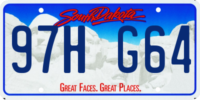 SD license plate 97HG64