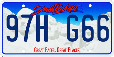 SD license plate 97HG66