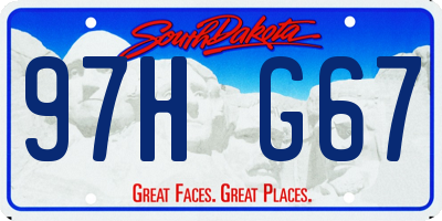 SD license plate 97HG67
