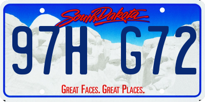 SD license plate 97HG72