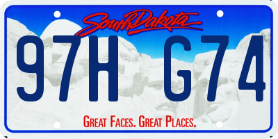 SD license plate 97HG74