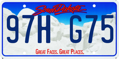 SD license plate 97HG75