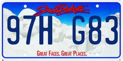 SD license plate 97HG83