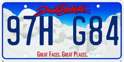 SD license plate 97HG84