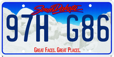 SD license plate 97HG86