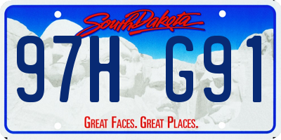 SD license plate 97HG91