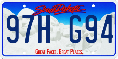 SD license plate 97HG94