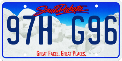 SD license plate 97HG96