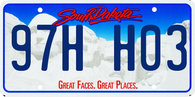 SD license plate 97HH03