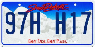 SD license plate 97HH17