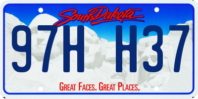 SD license plate 97HH37