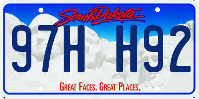 SD license plate 97HH92