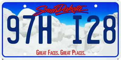 SD license plate 97HI28