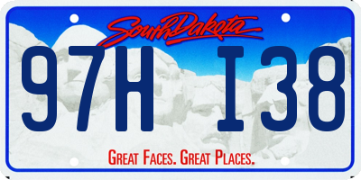 SD license plate 97HI38