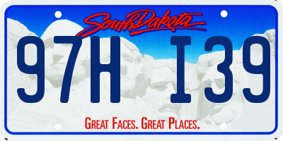 SD license plate 97HI39