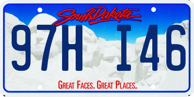 SD license plate 97HI46