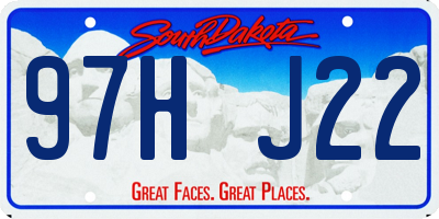 SD license plate 97HJ22