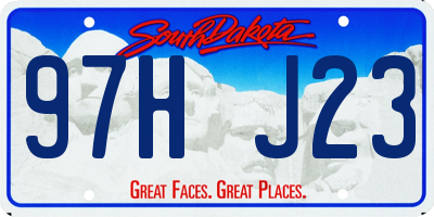 SD license plate 97HJ23