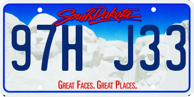 SD license plate 97HJ33