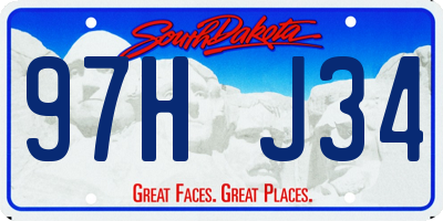 SD license plate 97HJ34