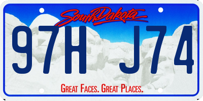 SD license plate 97HJ74