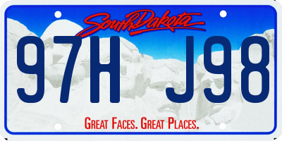 SD license plate 97HJ98