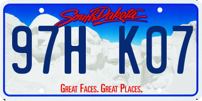 SD license plate 97HK07