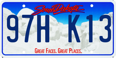 SD license plate 97HK13