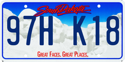 SD license plate 97HK18