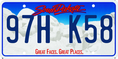 SD license plate 97HK58