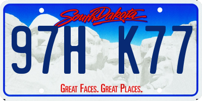 SD license plate 97HK77