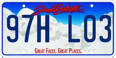 SD license plate 97HL03