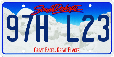 SD license plate 97HL23