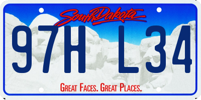 SD license plate 97HL34