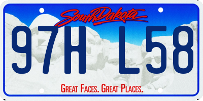 SD license plate 97HL58