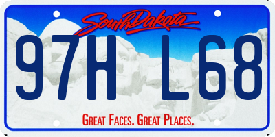 SD license plate 97HL68