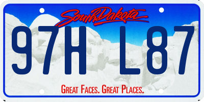 SD license plate 97HL87